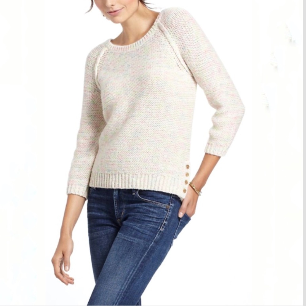 Anthropologie Moth Space-Dyed Neon Sweater